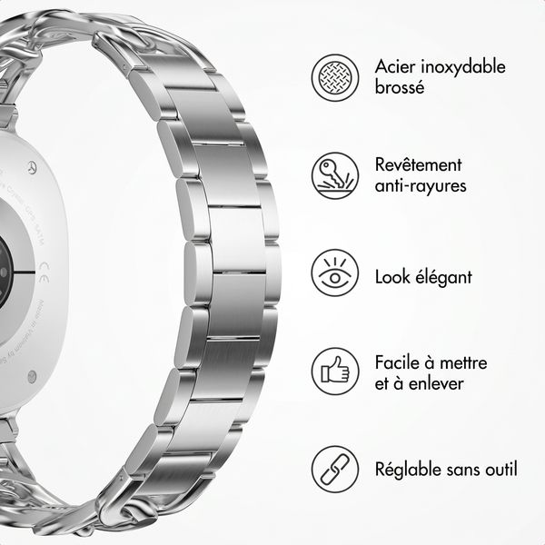Selencia Bracelet Chain Samsung Galaxy Watch 9 (40/44mm) / Watch 8 (40/44mm) / Classic (46mm) - Argent