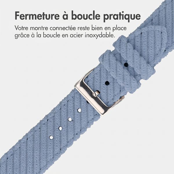 imoshion Bracelet en velours côtelé Apple Watch | 38/40/41/42 mm - Bleu clair