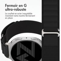 Accezz Bracelet en nylon Alpine Samsung Galaxy Watch 9 (40/44mm) / Watch 8 (40/44mm) / Classic (46mm) - Noir