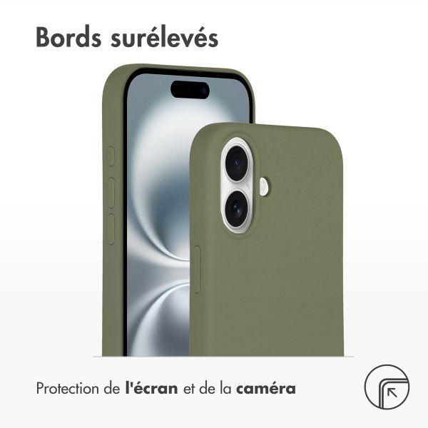 Accezz Coque Liquid Silicone avec MagSafe Apple iPhone 16 - Cooper Green
