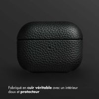 Accezz Coque en cuir véritable  Apple AirPods Pro 2 - Noir