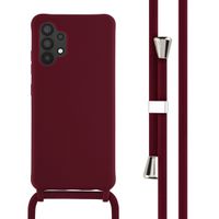 imoshion Coque en silicone avec cordon Samsung Galaxy A32 (4G) - Rouge foncé