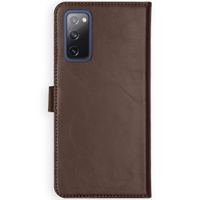 Selencia Étui portefeuille en cuir véritable Samsung Galaxy S20 FE - Marron