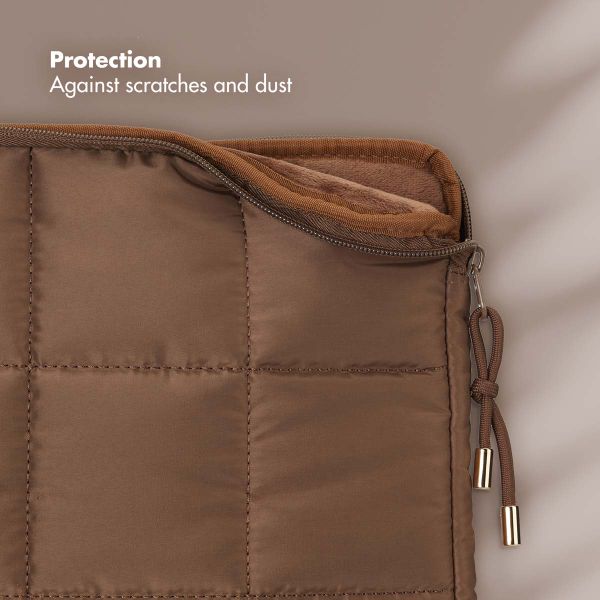 Selencia Pochette ordinateur Puffy 15-16 pouces - Mocha Brown