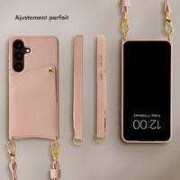 Selencia Coque de télephone Nova avec cordon et porte-cartes Samsung Galaxy S25 / S24 - Dusty Rose