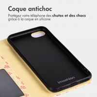 imoshion Étui de télephone portefeuille Design Apple iPhone SE (2022 / 2020) / 8 / 7 / 6(s) - Sunny Yellow Petite Flowers