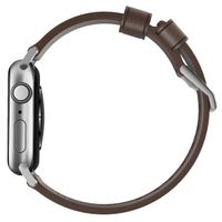 Nomad Bracelet moderne en cuir Apple Watch | 38/40/41/42 mm - Brown / Silver