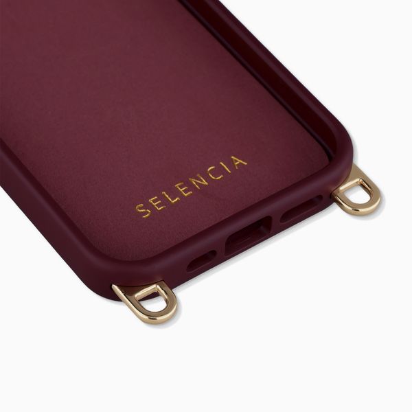 Selencia Coque arrière Rivièra avec MagSafe avec crochets amovibles Apple iPhone 17e / 16e - Bold Burgundy
