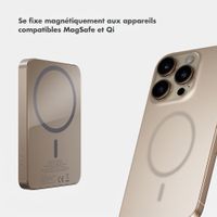 Selencia Powerbank Vivid 5 000 mAh - MagSafe et Qi - Desert Gold / Bonbon Stripe Matcha