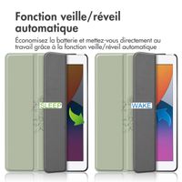 imoshion Coque tablette Design Trifold Apple iPad 9 (2021) 10.2 pouces / iPad 8 (2020) 10.2 pouces / iPad 7 (2019) 10.2 pouces - Floral Green