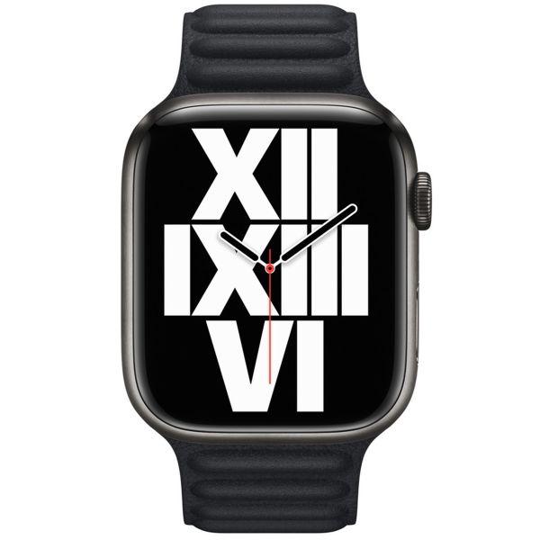 Apple Bracelet Leather Link Apple Watch | 44/45/46/49 mm - Taille S/M - Ink