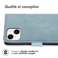 imoshion Étui de télephone portefeuille de luxe Apple iPhone 15 - Bleu clair