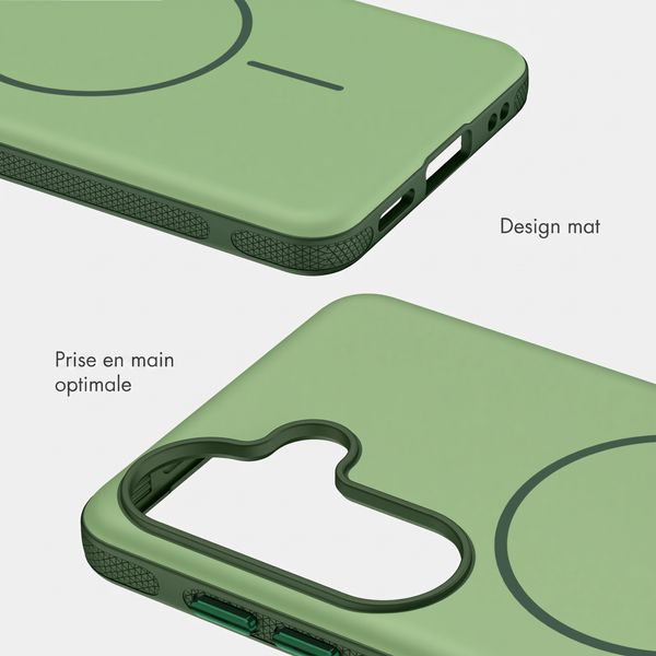 imoshion Coque arrière Color avec Thin MagSafe Ring Samsung Galaxy S25 / S24 - Vert foncé