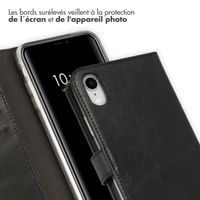 Selencia Étui portefeuille en cuir véritable Apple iPhone Xr - Noir