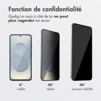 Accezz Protection d'écran en verre trempé avec filtre de confidentialité + Applicateur Samsung Galaxy S24 Plus / S25 Plus