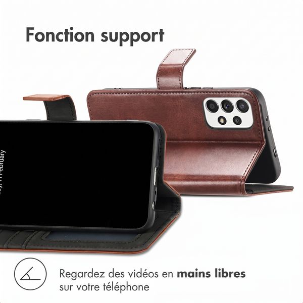 imoshion Étui de télephone portefeuille de luxe Samsung Galaxy A32 (4G) - Marron foncé