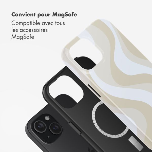 Selencia Coque arrière Vivid avec MagSafe Apple iPhone 15 - Desert Waves Beige