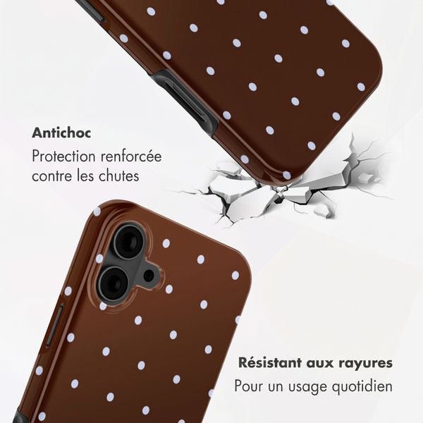 Selencia Coque arrière Vivid Apple iPhone 16 - Happy Dots Chocolate