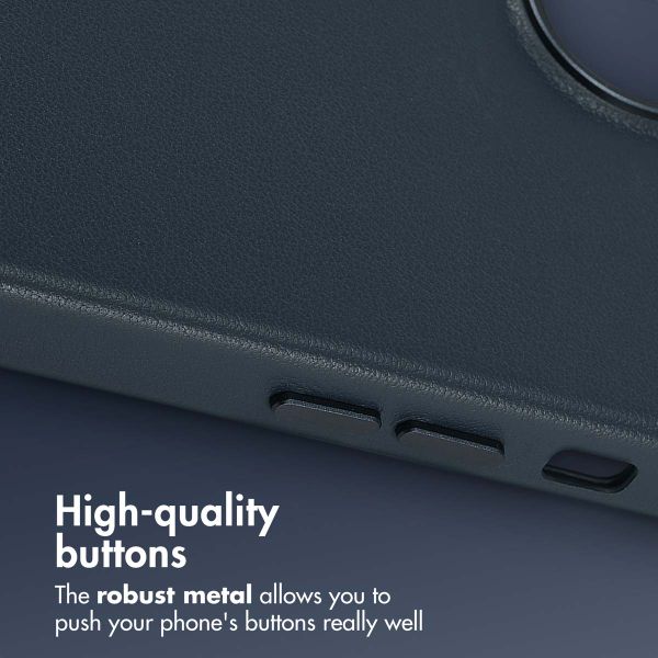 Accezz Coque arrière en cuir avec MagSafe Apple iPhone 13 - Nightfall Blue