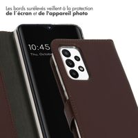 Selencia Étui portefeuille en cuir véritable Samsung Galaxy A23 (5G) - Marron