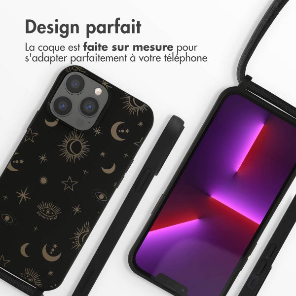 imoshion Coque design en silicone avec cordon Apple iPhone 13 Pro Max - Sky Black
