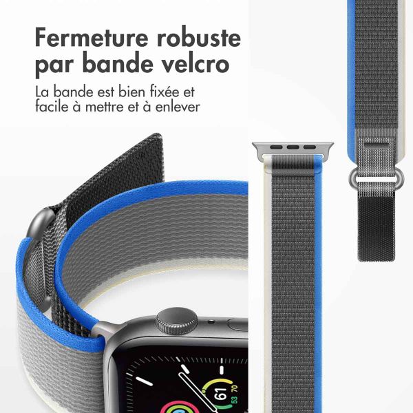imoshion Bracelet Trail en nylon Apple Watch | 44/45/46/49 mm - Blue / Grey