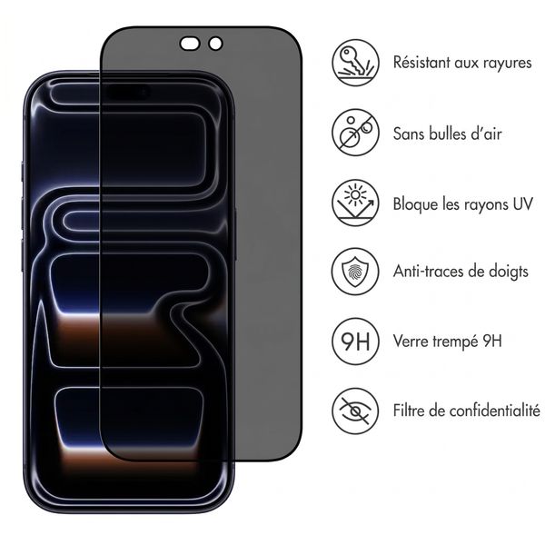 Accezz Protection d'écran en verre trempé Privacy Apple iPhone 18 Pro