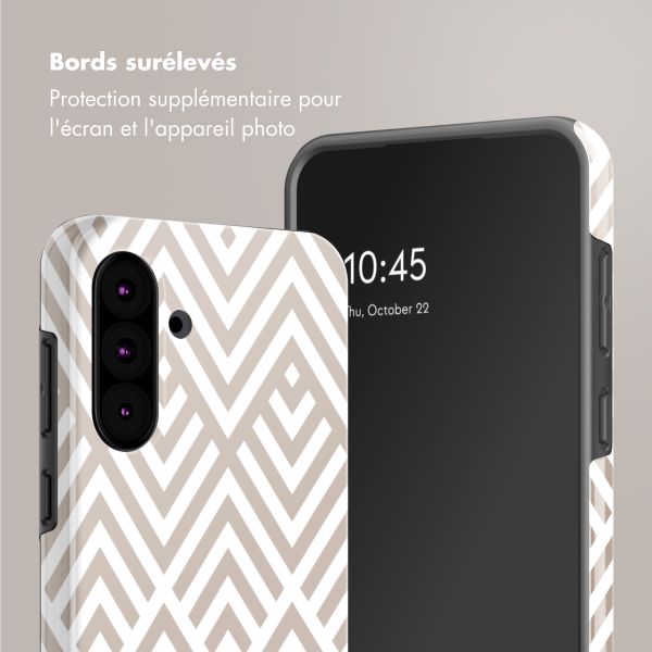 Selencia Coque arrière Vivid Samsung Galaxy A36 / A56 - Beige Zigzag
