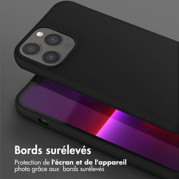 Selencia Coque silicone avec cordon amovible Apple iPhone 13 Pro Max - Noir