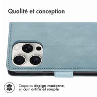 imoshion Étui de télephone portefeuille de luxe Apple iPhone 16 Pro - Bleu clair