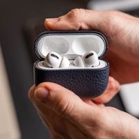 Accezz Coque en cuir véritable  Apple Airpods Pro - Bleu foncé