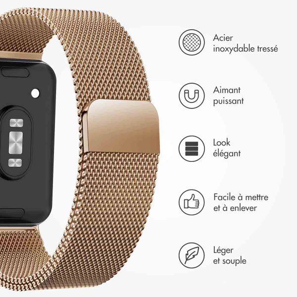 imoshion Bracelet magnétique milanais Samsung Galaxy Fit 3 - Rose Doré