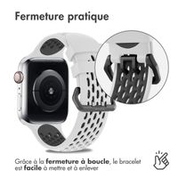 imoshion Bracelet sport en silicone avec boucle Apple Watch | 38/40/41/42 mm - White / Black