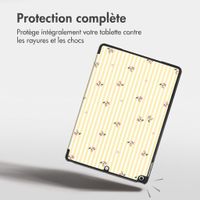 imoshion Coque tablette Design Trifold Apple iPad 9 (2021) 10.2 pouces / iPad 8 (2020) 10.2 pouces / iPad 7 (2019) 10.2 pouces - Garden Stripes