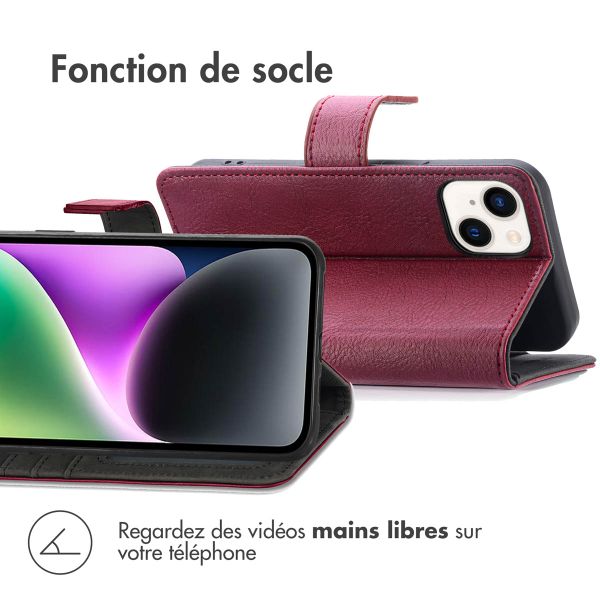 imoshion Étui de télephone portefeuille de luxe Apple iPhone 14 / 13 - Bordeaux