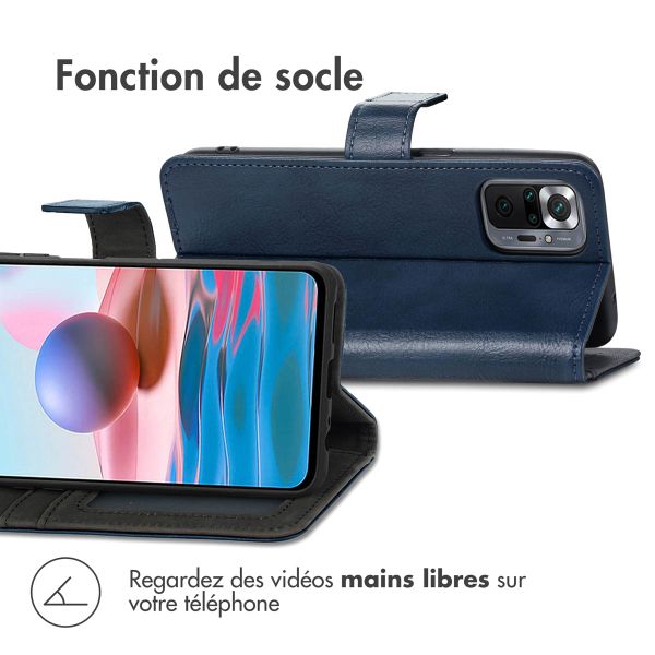 imoshion Étui de télephone portefeuille de luxe Xiaomi Redmi Note 10 Pro - Bleu foncé