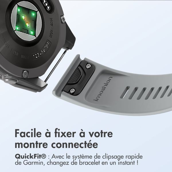 imoshion Bracelet QuickFit® Line en silicone  - Connexion Garmin 20 mm - Gris