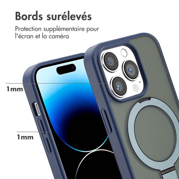Accezz Coque Ring Stand avec MagSafe Apple iPhone 14 Pro - Bleu