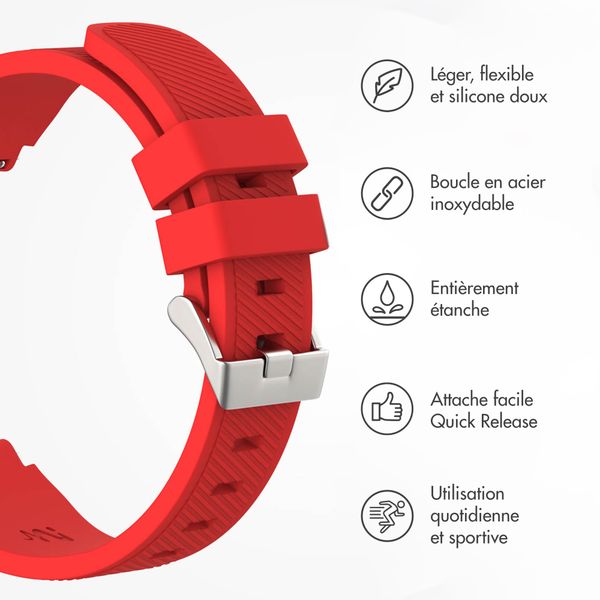 imoshion Bracelet en silicone flexible  - Connexion universelle 22 mm - Rouge