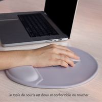 imoshion Tapis de souris ergonomique - Tapis de souris avec repose-poignet - 30 x 25 cm - Gris