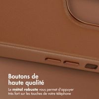 Accezz Coque arrière en cuir avec MagSafe Apple iPhone 14 Pro - Sienna Brown