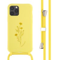 imoshion Coque design en silicone avec cordon Apple iPhone 11 Pro - Flower Yellow