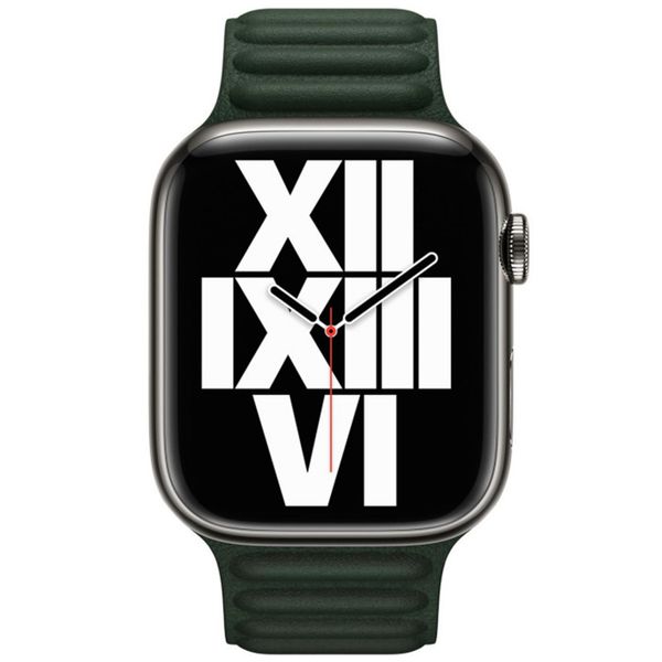 Apple Bracelet Leather Link Apple Watch | 38/40/41/42 mm - Taille S/M - Sequoia Green