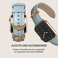 Burga Bracelet en cuir véritable  - Apple Watch | 44/45/46/49 mm / Connexion universelle 20 mm - Dream / Gold
