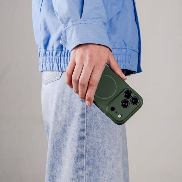 Accezz Coque Grip avec MagSafe Apple iPhone 16 - Vert foncé