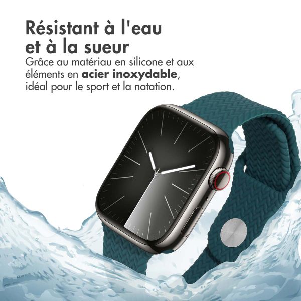 imoshion Bracelet tressé en silicone Apple Watch | 44/45/46/49 mm - Vert foncé