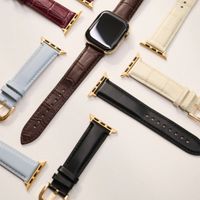 Burga Bracelet en cuir véritable  - Apple Watch | 44/45/46/49 mm / Connexion universelle 20 mm - Dream / Gold