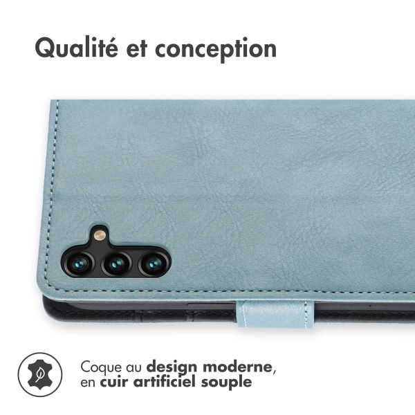 imoshion Étui de télephone portefeuille de luxe Samsung Galaxy A13 (5G) / A04s - Bleu clair