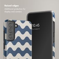 Selencia Coque arrière Vivid Samsung Galaxy S21 FE - Wave Vibes Classic Blue