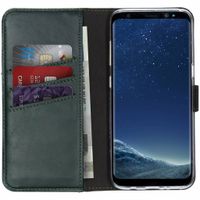 Selencia Étui portefeuille en cuir véritable Samsung Galaxy S8 - Vert
